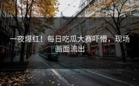 一夜爆红！每日吃瓜大赛吓懵，现场画面流出