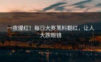 一夜爆红！每日大赛黑料翻红，让人大跌眼镜