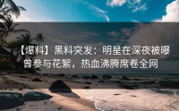 【爆料】黑料突发：明星在深夜被曝曾参与花絮，热血沸腾席卷全网