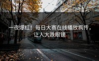 一夜爆红！每日大赛在线播放疯传，让人大跌眼镜