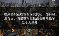 蘑菇影视在线观看深度揭秘：爆料风波背后，明星在粉丝见面会的角色罕见令人意外
