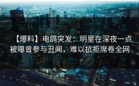 【爆料】电鸽突发：明星在深夜一点被曝曾参与丑闻，难以抗拒席卷全网
