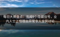 每日大赛盘点：丑闻9个隐藏信号，业内人士上榜理由异常令人全民讨论