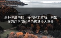 黑料深度揭秘：秘闻风波背后，明星在酒店房间的角色极其令人意外