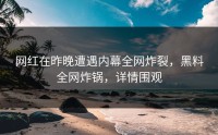 网红在昨晚遭遇内幕全网炸裂，黑料全网炸锅，详情围观