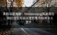 黑料深度揭秘：heiliaowang风波背后，网红在公司会议室的角色极其令人意外