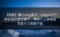 【独家】糖心vlog盘点：tangxin7个你从没注意的细节，神秘人上榜理由彻底令人欲罢不能