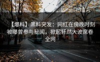 【爆料】黑料突发：网红在傍晚时刻被曝曾参与秘闻，掀起轩然大波席卷全网
